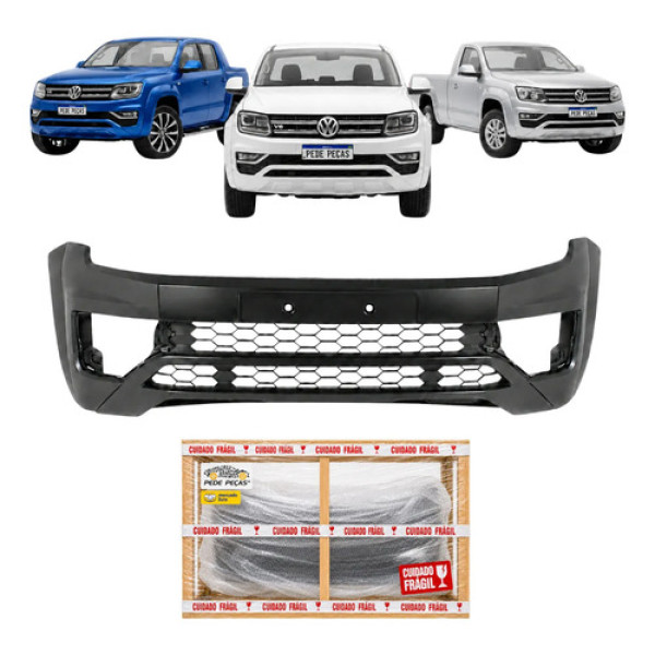 Parachoque Dianteiro Vw Amarok 2017 18 19 20 A 2024 C/grade Preto Liso Para Pintura