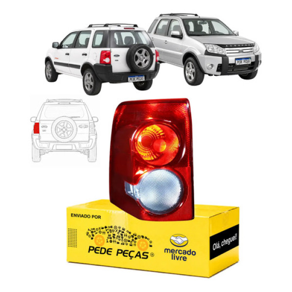 Sinaleira Traseira Ford Ecosport 2008 A 2012 Xlt Xls Le Esquerdo/motorista Vermelho