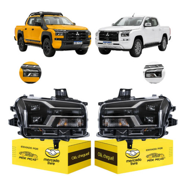 Par Farol Mitsubishi Triton 2026 Full Led Manual Ambos Lados