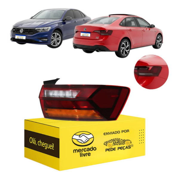 Lanterna Sinaleira Canto Jetta 2018 19 20 A 2024 Full Led Ld Direito/passageiro Vermelho