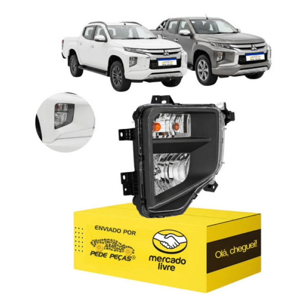 Farol Milha L200 Triton Sport Hpe 2021 22 23 24 2025 Ld Cristal