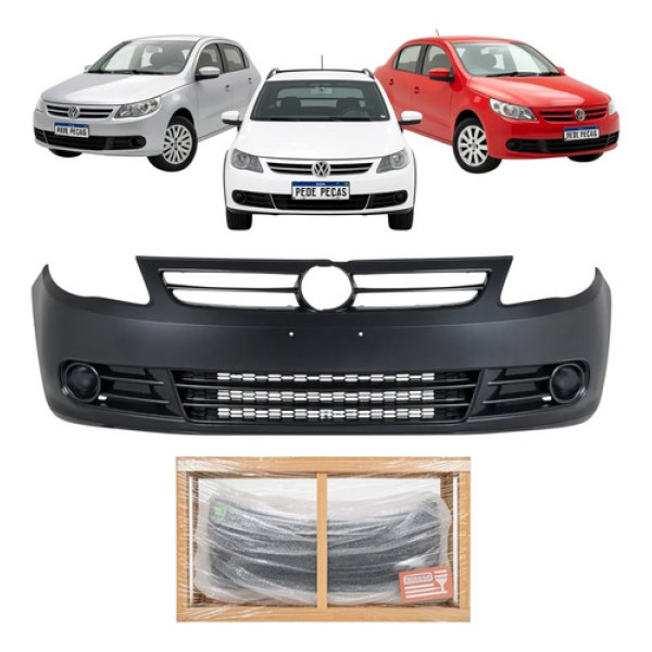 Parachoque Dianteiro Vw Gol Saveiro Voyage G5 2010 A 2013 Preto Liso Para Pintura