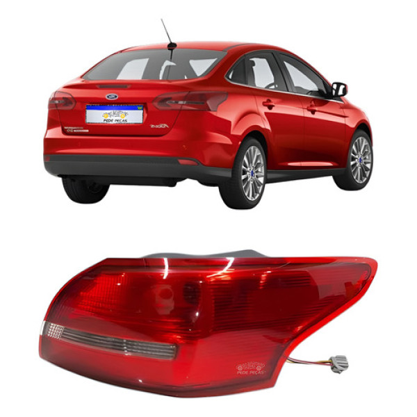 Lanterna Traseira Ford Focus Sedan 2016 2017 2018 19 Novo Ld Direito/passageiro Vermelho