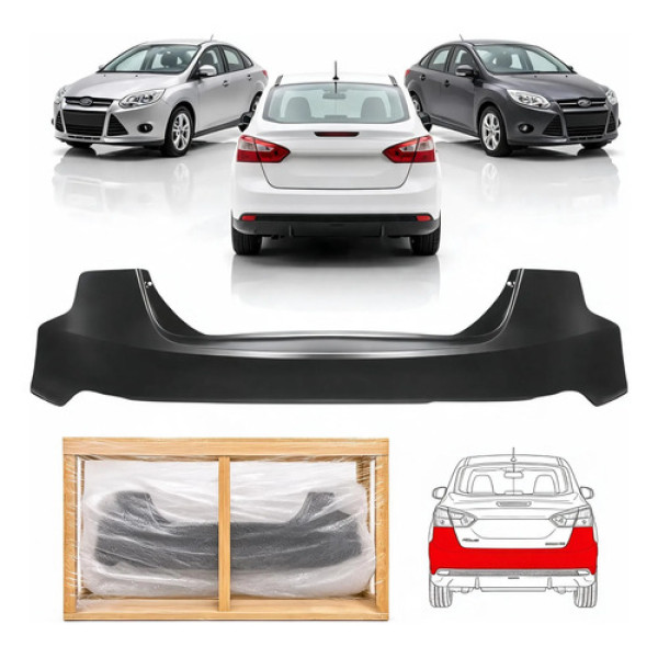 Parachoque Traseiro Ford Focus Sedan 2014 2015 Novo
