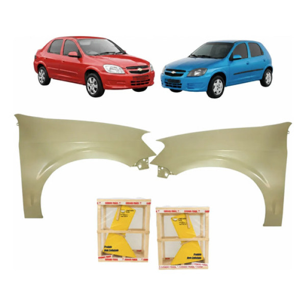 Par Paralama Chevrolet Celta Prisma 2007 A 2016 2012