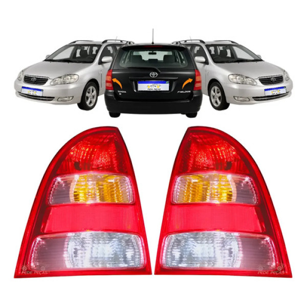 Sinaleira Traseira Corolla Fielder 2004 2005 2006 A 2008 Par Ambos Lados Vermelho/amarelo/branco