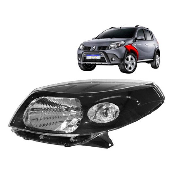 Farol Renault Sandero 2008 2009 2010 2011 M.n L.e Esquerdo