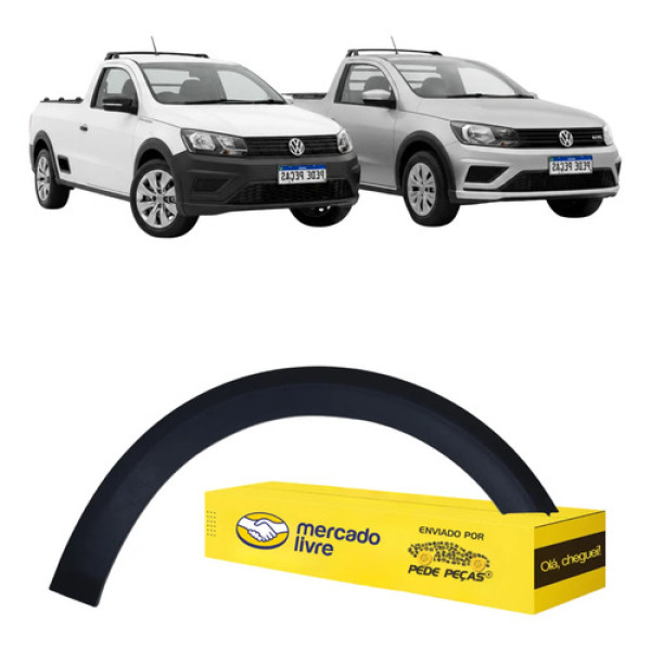 Moldura Paralama Vw Saveiro G7 G8 Robust 2017 A 2024 Le Preto