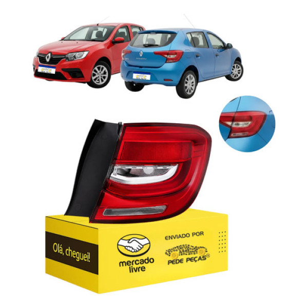 Lanterna Renault Sandero 2020 2021 2022 Canto C/led L.d Direito/passageiro Cristal