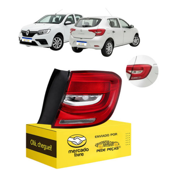 Lanterna Renault Sandero 2020 2021 2022 Canto C/led Ld Direito/passageiro Cristal