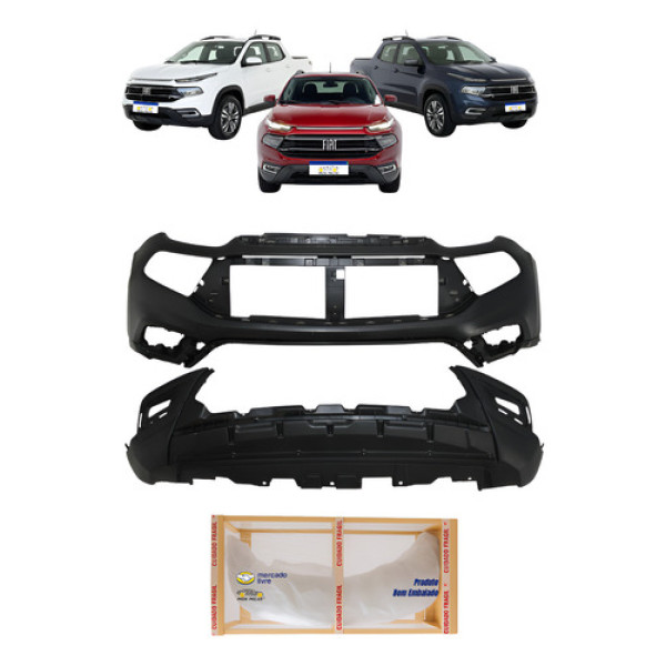 Parachoque Dianteiro Fiat Toro 2022 2023 2024 Spoiler Preto