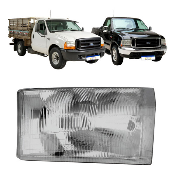 Farol Direiro Ford F250 F350 1998 A 2006 Cromado Sem Pisca Direito/passageiro