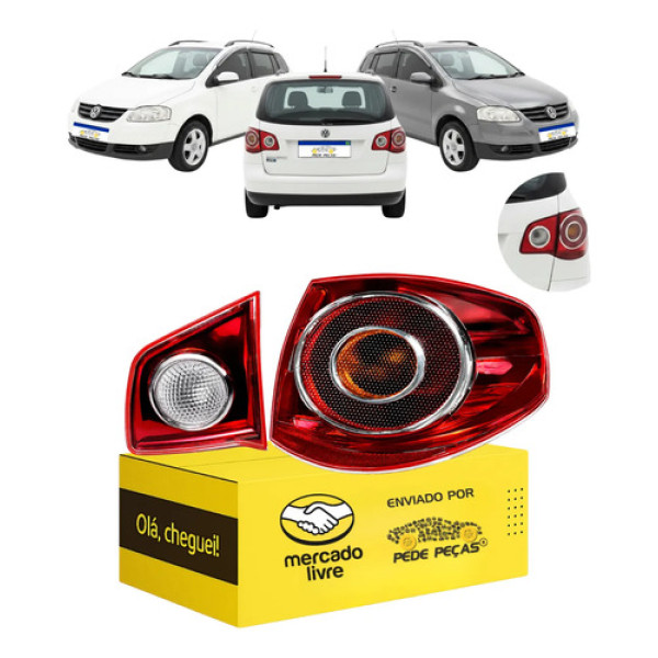 Par Lanterna Traseira Canto Tampa Vw Spacefox 2006 A 2010 Ld Direito/passageiro