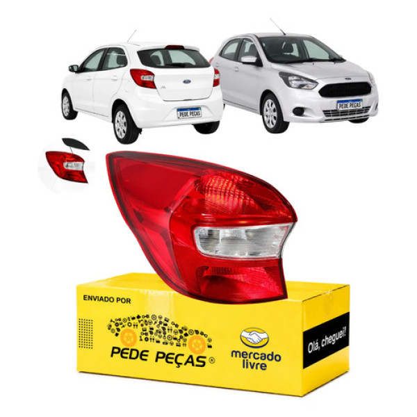 Lanterna Ford Ka Hatch 2015 2016 2017 2018 Cristal L.e Esquerdo Vermelho
