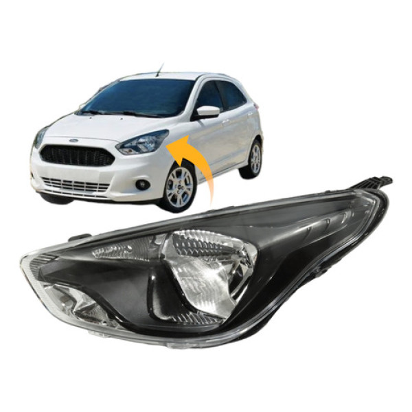 Farol Ford Ka 2015 2016 2017 2018 Mascara Negra Novo Le Esquerdo