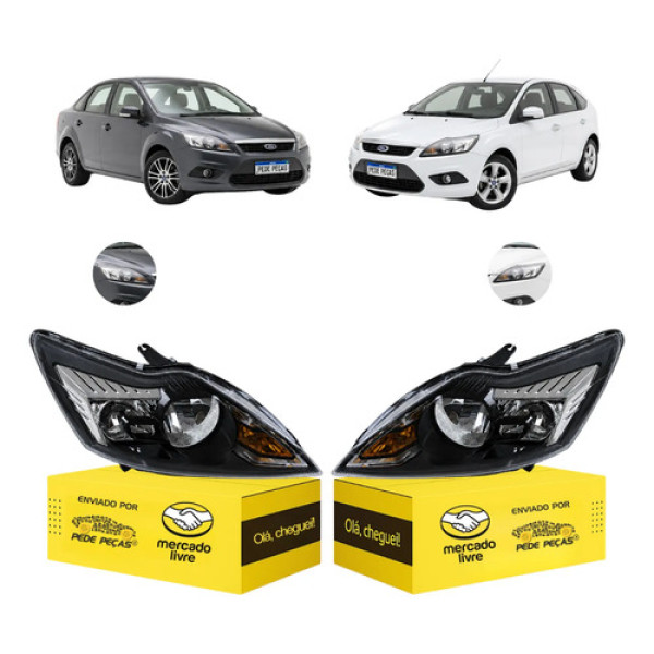 Par Farol Ford Focus 2010 2011 2012 2013 Hatch Sedan Ambos Lados