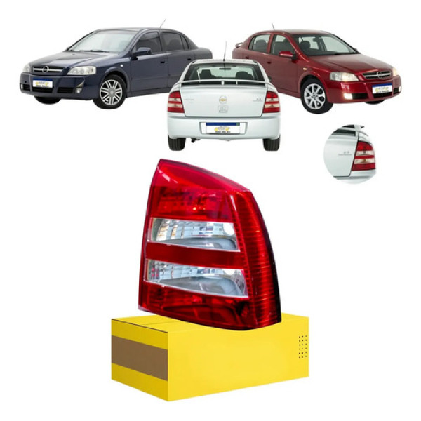 Lanterna Gm Astra Sedan 2003 04 05 06 07 08 09 10 2011 Ld Direito/passageiro Vermelho Cristal