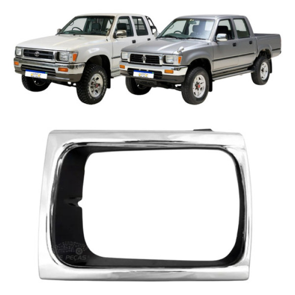 Aro Cromado Esquerdo Farol Toyota Hilux 1992 1993 A 2001 