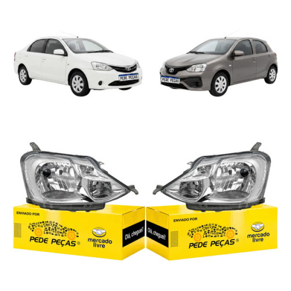 Par Sinaleira Etios 2013 14 15 A 2018 Cromado Carcaça Cinza Ambos Lados