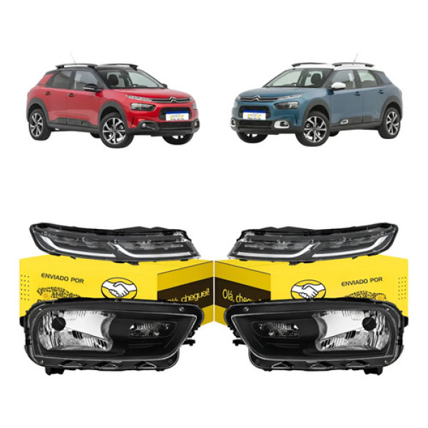 Jogo Farol Inferior Superior C4 Cactus 2019 20 21 A 2024 Ambos Lados