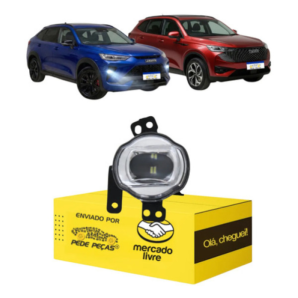 Farol Milha Auxiliar Direito Haval H6 Gt 2023 24 2026 Led Prateado