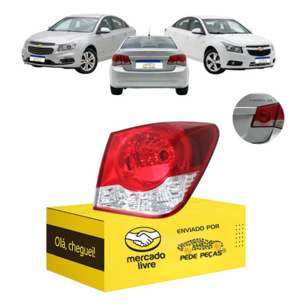 Lanterna Canto Cruze Sedan 2012 2013 2014 2015 2016 Nova L.d Direito/passageiro Vermelho