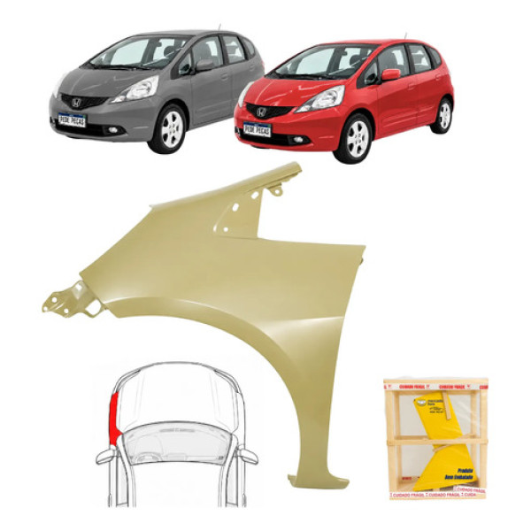 Paralama Honda Fit 2009 2010 2011 A 2012 Cinza Novo Le