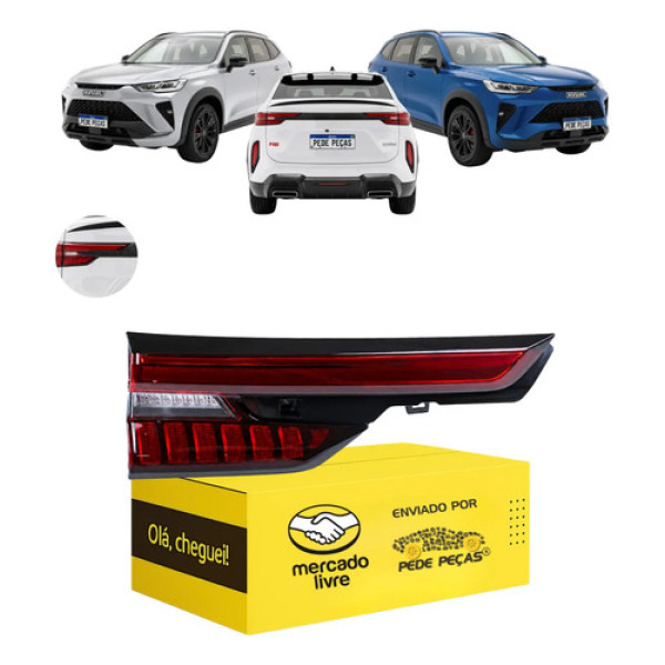 Lanterna Traseira Tampa Haval H6 Gt 2023 A 2026 Full Led Le Esquerdo/motorista Vermelho