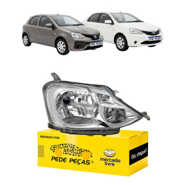 Sinaleira Etios 2013 14 15 A 2018 Cromado Carcaça Cinza Ld Direito/passageiro
