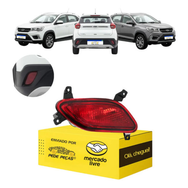 Refletor Parachoque Chery Tiggo 2 2018 19 A 2022 C/função Le Vermelho