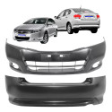 Kit Parachoque Honda City 2009 2010 2011 2012 Com Furo Novo  Preto
