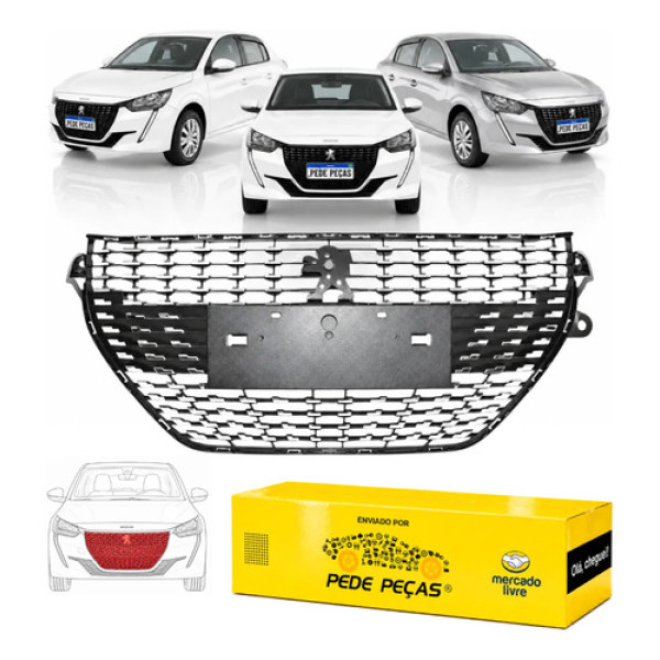 Grade Central Peugeot 208 2021 2022 2023 2024 Fosco