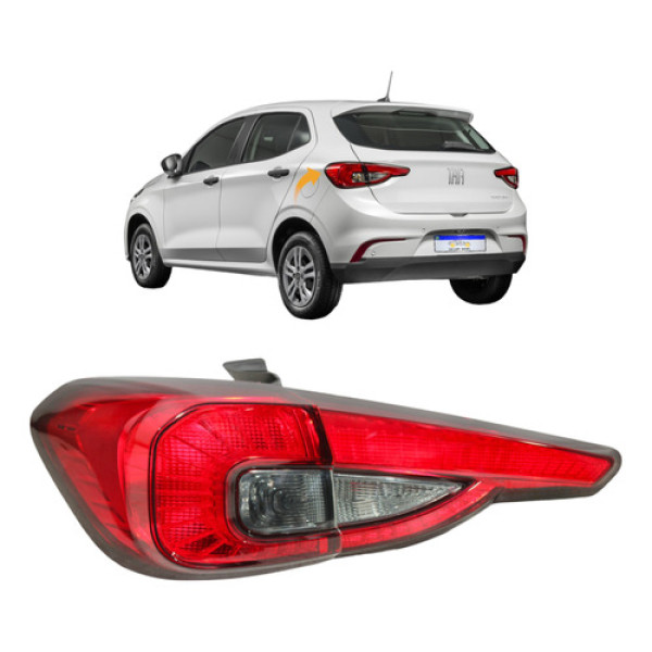 Par Lanterna Fiat Argo 2017 2018 2019 2020 A 2024 Fumê Le Esquerdo/motorista Fumê