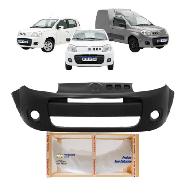 Parachoque Fiat Uno Vivace 2010 2011 2012 2013 A 2016 Novo Preto