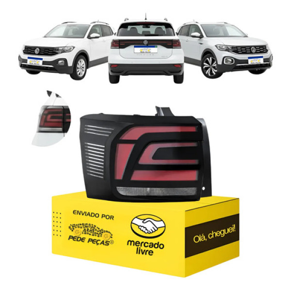 Lanterna Sinaleira Vw T-cross 2019 2020 21 A 2024 C/led Le Esquerdo/motorista Fumê