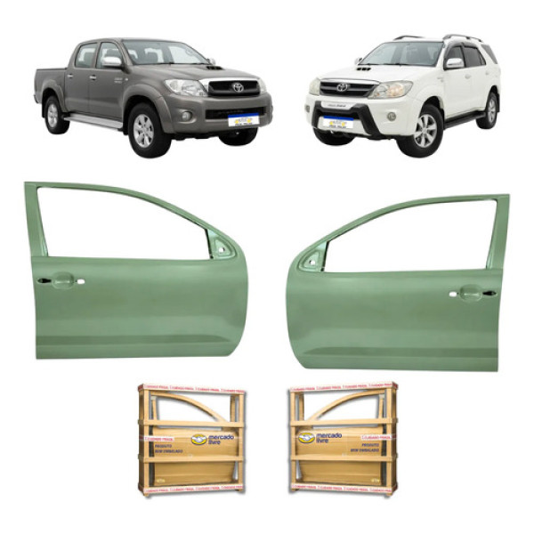 Porta Dianteira Toyota Hilux Sw4 2005 2006 2007 A 2015 Par Dianteira Ambos Lados Cinza Para Pintura