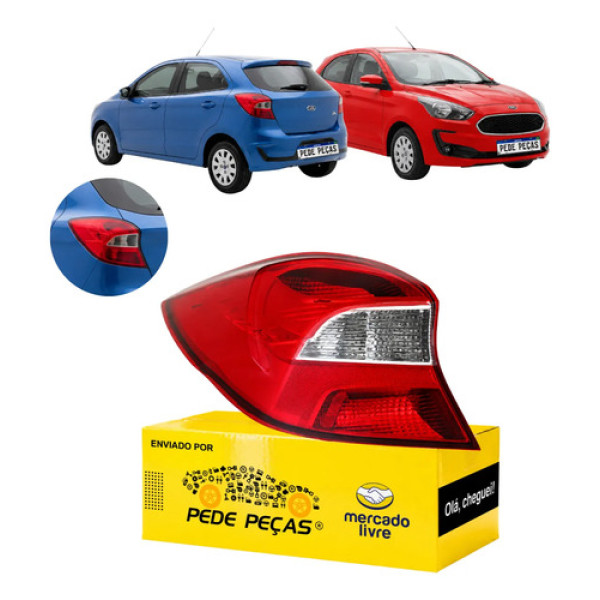 Lanterna Sinaleira Ford Ka Hatch 2019 2020 2021 Cristal Le Esquerdo/motorista Vermelho Cristal