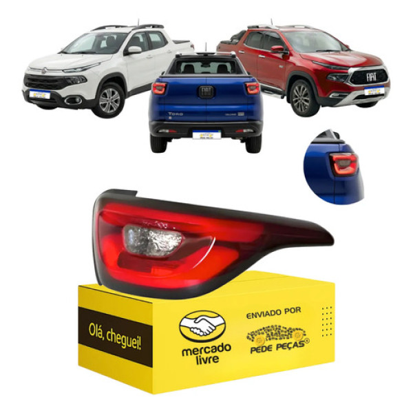 Lanterna Com Led Fiat Toro 2016 2017 2017 2018 A 2025 Ld Direito/passageiro Direito