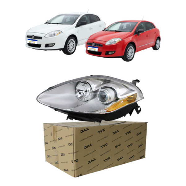 Farol Fiat Bravo 2011 A 2016 C/ Projetor Esquerdo/motorista Esquerdo/motorista