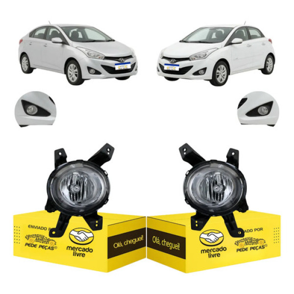 Par Farol Milha Auxiliar Cibie Hb20 Sedan 2013 2014 2015 Cromado