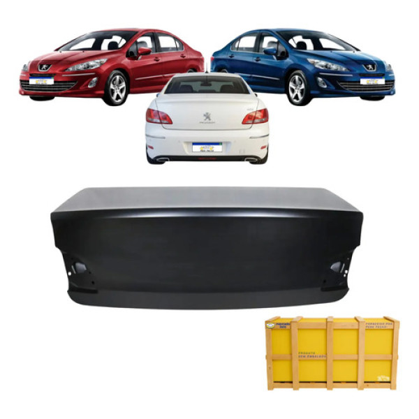 Tampa Porta Malas Peugeot 408 2011 2012 13 14 15 16 A 2019 Preto Liso Para Pintura