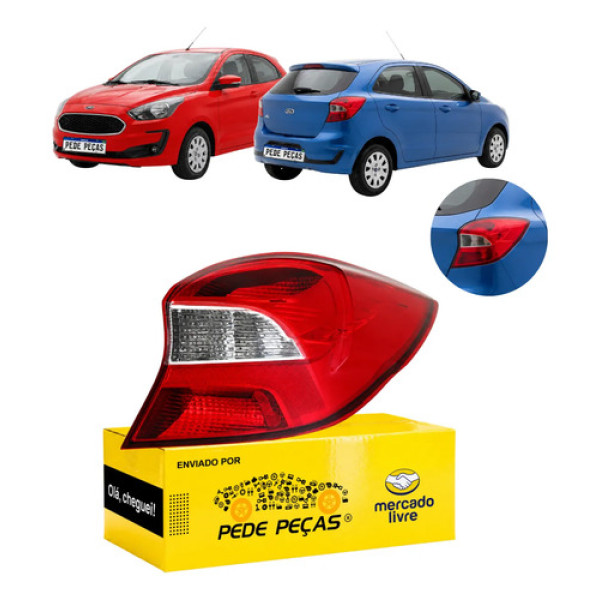 Lanterna Sinaleira Ford Ka Hatch 2019 2020 2021 Cristal Ld Direito/passageiro Vermelho Cristal