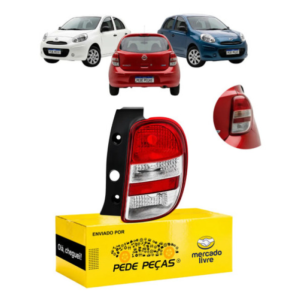 Lanterna Traseira Nissan March 2011 A 2014 S Rio Ld Direito/passageiro Vermelho