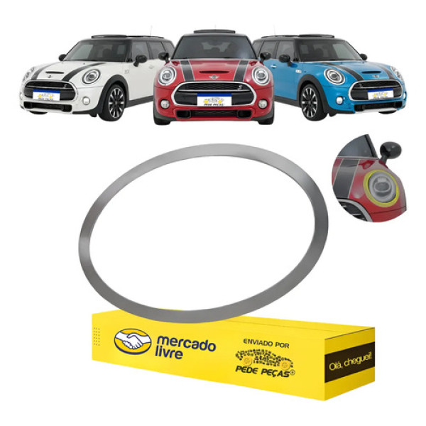 Moldura Farol Esquerdo Mini Cooper 2014 15 A 19 2020 Cromada Cromada