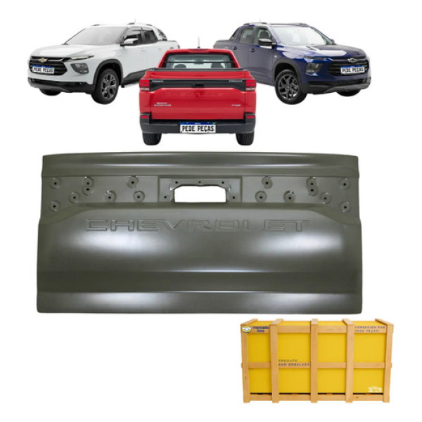 Tampa Traseira Caçamba Gm Montana 2023 24 25 2026 Cinza Para Pintura