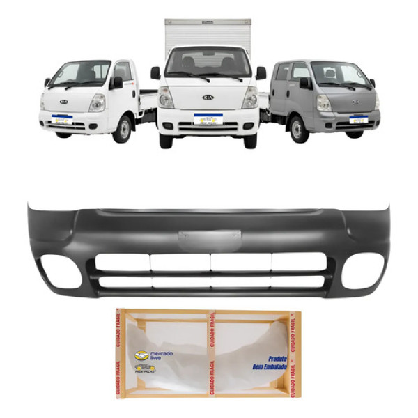 Parachoque Dianteiro Kia Bongo 2006 07 08 09 10 11 2012 Preto Liso Para Pintura