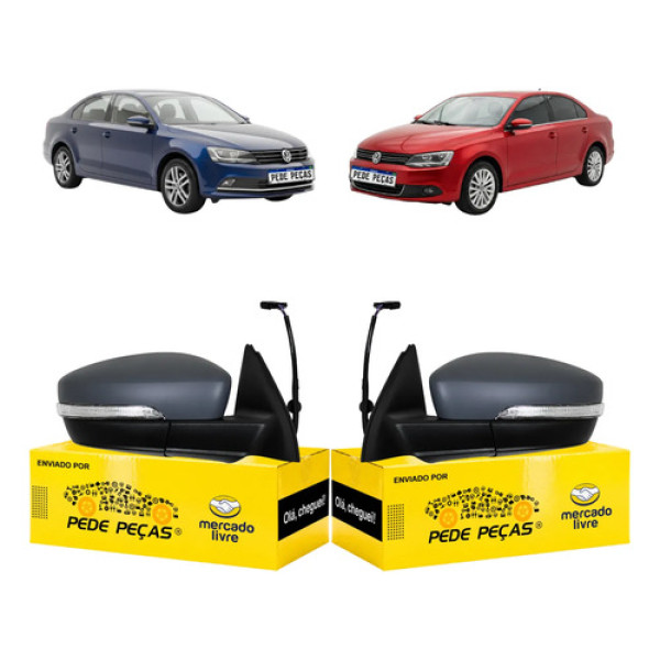 Par Retrovisor Vw Jetta 2011 12 13 A 2018 Elétrico C/pisca