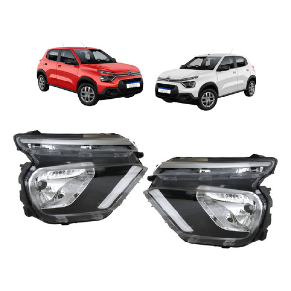 Par Farol Citroen C3 Live Pack Feel 2022 2023 A 2026 Sem Led Ambos Lados