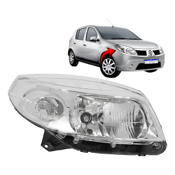 Farol Renault Sandero 2008 2009 2010 2011 L.d  Direito