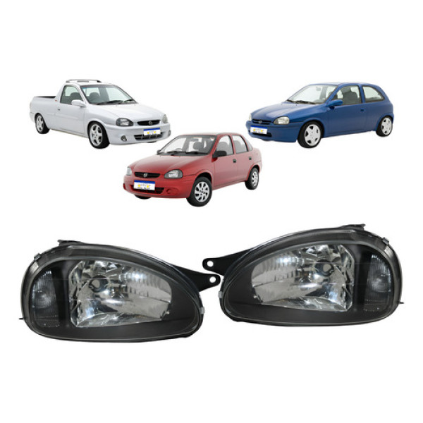 Par Farol Farol Corsa Classic Wagon Pickup 1994 A 2010 Novo Ambos Lados
